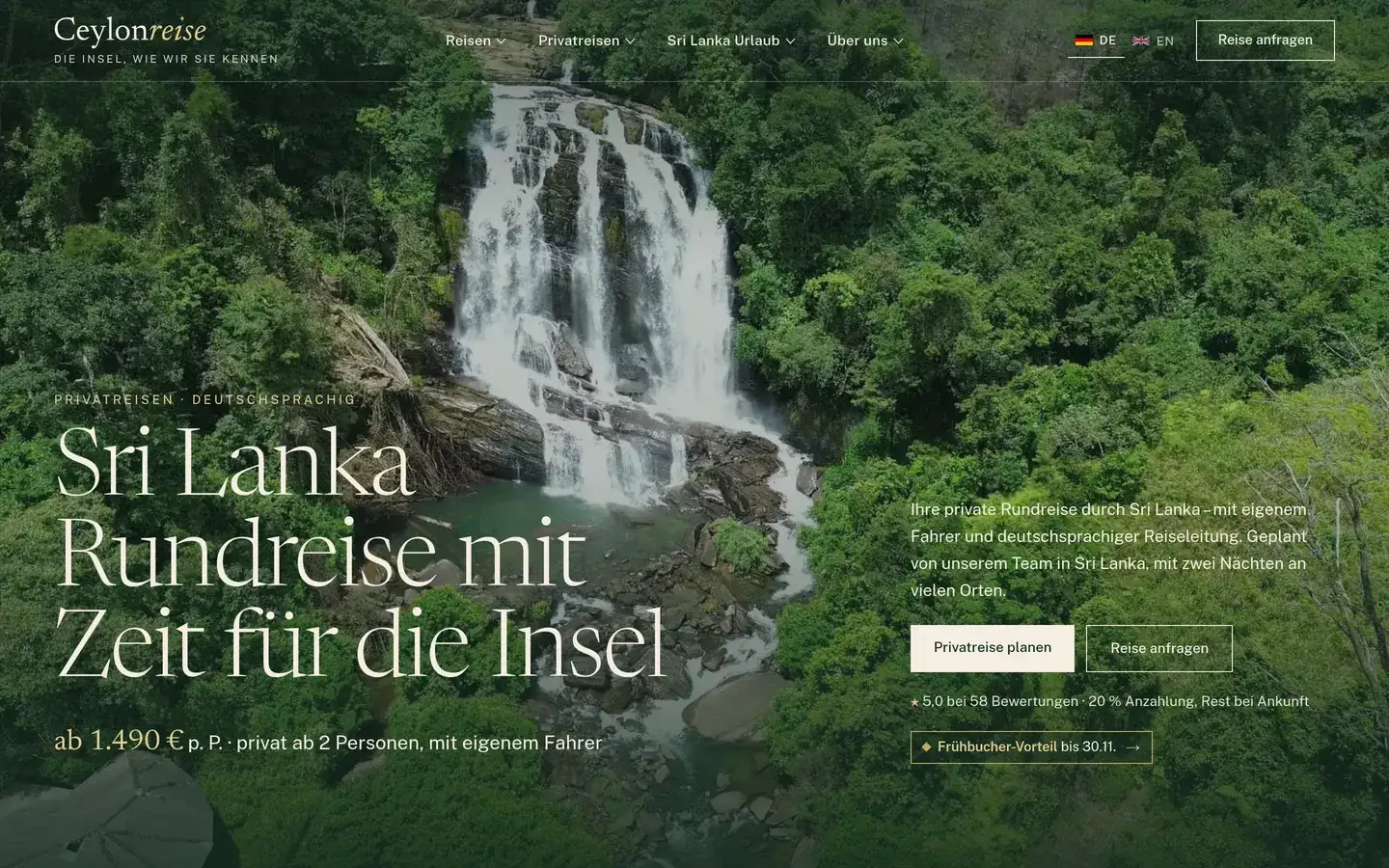 Startseite von Ceylonreise, Sri Lanka